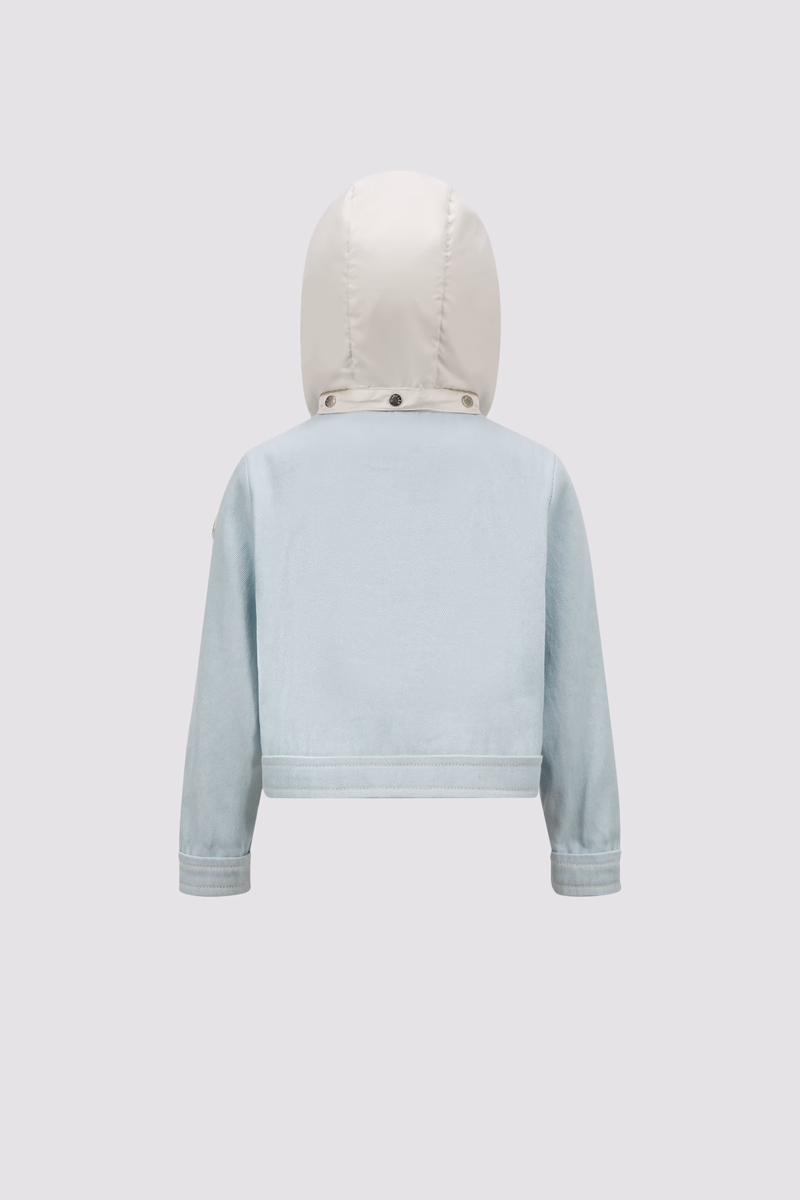 Esme Hooded Denim Jacket Girl Light Blue Moncler 3
